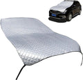 Car Half Car Cover Sunshade, Windshield Hood All-Season Protection Waterproof Dustproof Frostproof Portable Car Cloth, Outdoor Indoor Foldable Protective Cover, Universal for Cars (Silver)