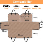 Back Seat Pet Cover for Dogs, 2026 Upgraded 600D Heavy Duty Waterproof & Scratch-Resistant Dog Hammock for Car, Car Cover for Dogs with Sedan, Trucks and SUVs, Standard, Khaki