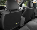 Luxury Clean-Edge Kick Mats - Seat Back Protectors and Seat Covers with Invisible Strap and Stiff Edging (2 Mats)