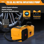 Electric Car Jack, 5 Ton 12V Digital Display Electric Jack for Car with E-Impact Wrench, Tire Inflator Pump and LED Light, (Lifting Range: 6.1-17.7 Inch) for Sedan, SUV, Truck Tire Change Replacement