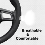 Nappa Leather Steering Wheel Cover, 2PCS Segmented Wheel Protector, Universal 99% Car Wheel Cover (Black)