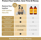 Leather Cleaner and Conditioner Kit – 4-Piece Set with Best Leather Cleaner for Couches, Sofas, Chairs, Furniture, and Car Interiors