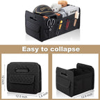 Car Trunk Organizer for SUV, Car Storage Organizer Collapsible Multi Compartment Container Box, Adjustable Car Accessories for Women/Men, Large Black