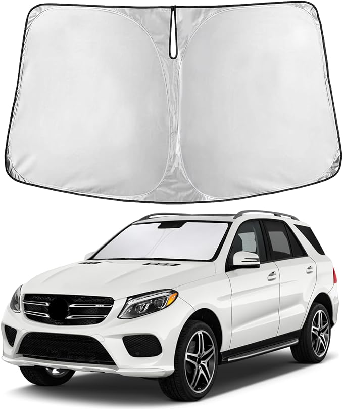 Windshield Sunshade Compatible for Mercedes-Benz GLE Class 2012-2017 2018 2019,(Not Fit for GLE Class Coupe) Sun Visor for Front Window Sun Shade Cover, UV Heat Protector, Car Accessories
