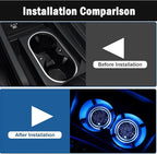 2PCS LED Car Cup Holder Lights, Light up Car Coasters for Cup Holders 7 Colors Changing USB Charging Mat Waterproof Cup Pad, Car Gifts for Men & Women