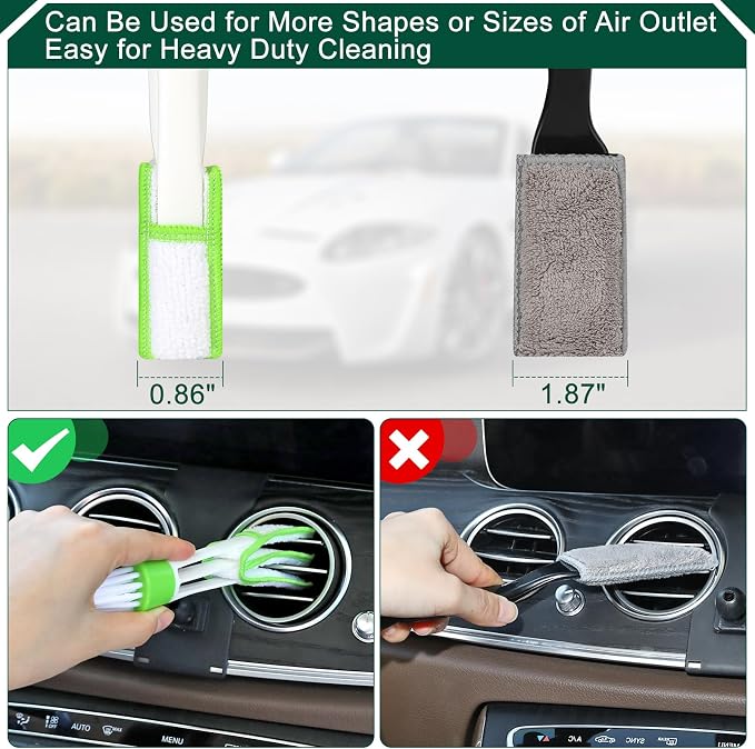 Car Interior Duster Detail Brushes, Soft Bristles Brush Car Accessories for Cleaning Dashboard Air Vent Crevice, Detailing Dusting Tool Kit for Auto Truck SUV RV