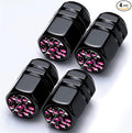 4Pack Flamingo Car Tire Valve Stem Caps Aluminum Valve Stem Covers Air Cap | Corrosion Resistant Car Valve Cap for Auto SUV Bike Motorcycle Valve Decor Flamingo Car Accessories Gifts
