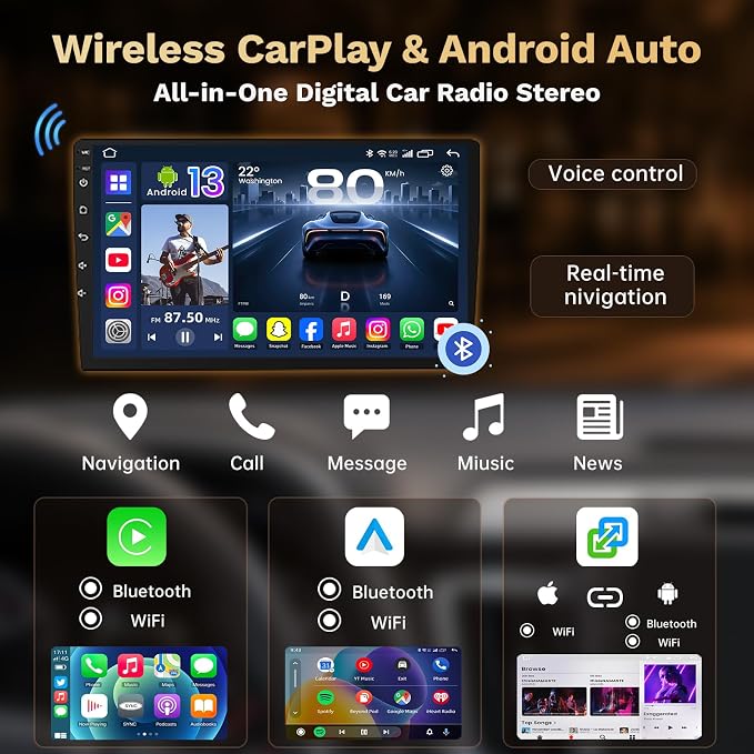8Core Car Radio Stereo for Jeep Compass Patriot 2010-2016:10" Upgrade 5G WiFi 1280 * 800 Touchscreen Head Unit Wireless Carplay/Android Auto/1080P Backup Camera/GPS/FM/SWC/Mirror Link