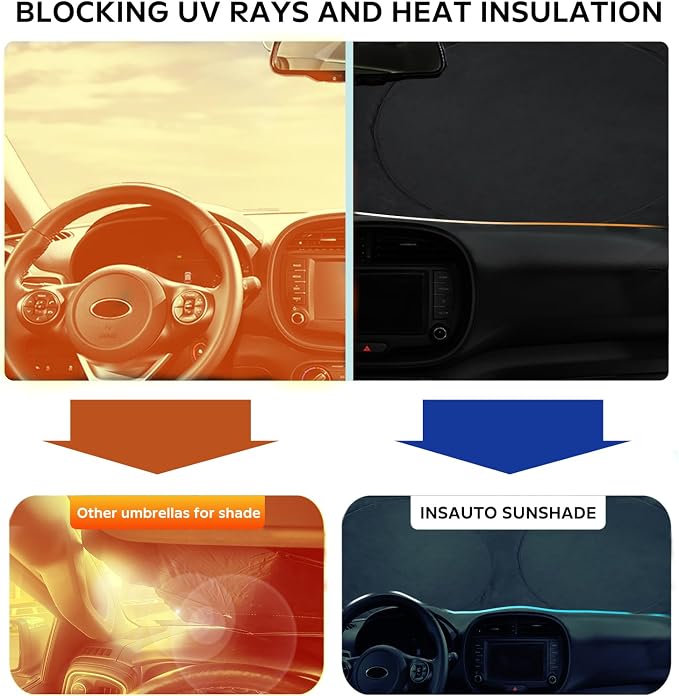 for Soul Windshield Sun Shade Window Sunshade Custom-fit 2020-2026 Kia Soul Wagon Windshield Cover Foldable Sun Visor Thicken 4-Layer Reflective Protector Block UV Rays Car Accessories