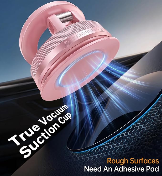 【Newest Vacuum Magnetic Phone Holder for Car Phone Holder Mount【Movable Vacuum Suction】 Magsafe Car Mount Cell Phone Holders for Your Car Accessories for Women Men for iPhone 17 16-Light Pink