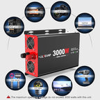 4000 Watt Power Inverter 12V DC to 110V AC Car Inverter with 4 AC Outlets, 30W Type-C Port, 3.1A USB Port, Remote Controller on LCD Screen, Peak 8000W Car Converter for Truck,Vehicles,Trip