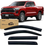 Window Visors for Chevrolet Colorado/GMC Canyon 2023 2024 2025 2026 Crew Cab (Not for AT4X / ZR2 Models), Out-Channel Window Wind Deflectors Rain Guards -4PCS
