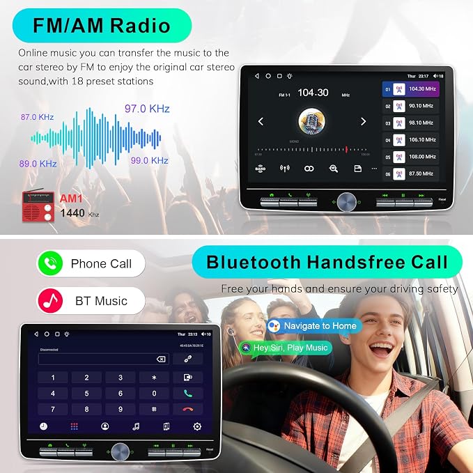 8 Core Car Radio 64G for Jeep Wrangler JK Compass Grand Cherokee Dodge Ram Upgrade Stereo Wireless CarPlay Android Auto,10.1 '' Touchscreen Head Unit Knob Design GPS WiFi AM/FM SWC