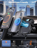 Wireless Car Charger, Auto-Clamping Car Mount 15W/10W/7.5W Fast Charging Air Vent Car Phone Mount Compatible with iPhone 15/14/13/13 Pro/12 Pro Max/12 pro/12/11/10 Series, Samsung Galaxy Series