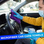 60 Pcs Microfiber Cleaning Cloths for Cars 16 x 16 Inch Ultra Absorbent Car Towels Drying Reusable Cleaning Supplies House Kitchen Window Microfiber Towel (Purple,Blue)