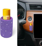 Upright Car Chapstick Holder, Bling Insulating Lip Balm Holder,Rhinestone Car Accessories for Women Interior,Suitable for Most Vehicles. (Purple)