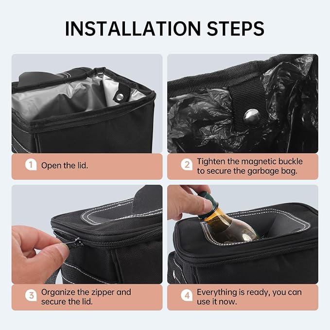 Car Trash Can Bags (5-Pack) total 75 bags- For Car