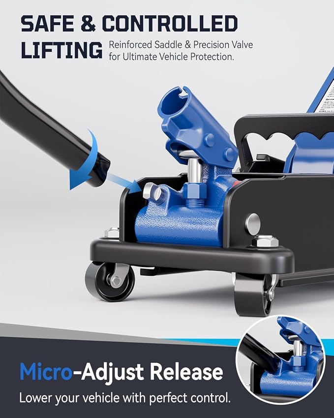 3 Ton Floor Jack, Alloy Steel Hydraulic Car Jack with Quick Lift & Cross-Shape Rubber Pad, 7.1-20.9 Inch Lifting Range for SUV Truck (6600 lbs)