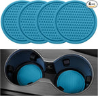 Car Cup Coaster, 4PCS Universal Non-Slip Cup Holders Embedded in Ornaments Coaster, Car Interior Accessories, Light Blue