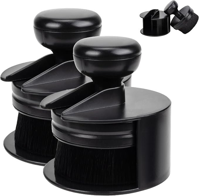 2 PCS Tire Shine Applicator Brush, Tire Shine Brushes, Tire Dressing Brush Applicator with Seal Cover, Tire Brush for Car Detailing, Tire Gel Applicator, High Density Detail Factory Tire Brush (Black)