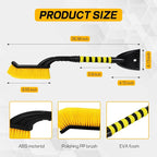 26" Snow Brush & Ice Scraper for Car Windshield Window, 2-in-1 Detachable Snow Removal Scraper, Scratch Free Snow Removal Tool with Ergonomic Foam Grip, Winter Car Accessories (Yellow)