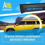 Extra Durable Window Deflectors Tape-On Window Visors Rain Guards Fit for Hyundai Santa Fe 2024-2026, Sun Visors, Wind Vent for Shades, Exterior Car Accessories - 4 pcs. AG0997