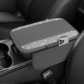 Bling Grey Car Center Console Cover, Leather Car Arm Rest Cover with 2 Storage Bags, Universal Auto Armrest Protector Storage Box, Bling Accessories Interior for Most Vehicles