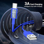 Car CarPlay Cable for iPhone 17, 16, 15 USB C Charger Cord, 3-Pack 3FT USB A to USB C Charging Cable for Apple iPhone 17/17 Pro/Air/16e/16/15 Pro Max/Plus Cord, for iPad Pro/Air,Blue