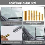 Famobay Chrome Stubby Bullet Antenna Car Truck Antenna Chevy Silverado & GMC Sierra Trucks Heavy Duty Pickup Trucks Accessories（5.5inch Chrome Spiral Pattern）