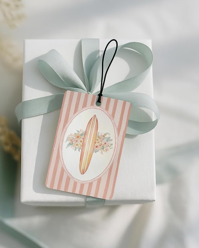 Pink Preppy Beach Car Air Freshener 4 Pcs Coconut Scented, Pink Bow Seashell Coastal Car Accessories Mirror Decor for Women, Girly Beachy Hanging Air Freshener for Cars Closet Drawer Books