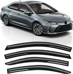 Rain Guards Fit for Toyota Corolla Sedan 2019 2020 2021 2022 2023 2024 2025 2026, Tape-On Extra Durable Side Window Sun Rain Guard 2019-2026 Corolla Visor Deflectors Black 4 PCS