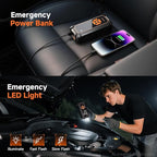 Tire Inflator Portable Air Compressor, Dual Power - 6000mAh & 12V DC, Cordless Air Pump for Car Tires, Bikes, Motorcycle, Balls with LED & Digital Pressure Gauge, Auto Shut-off