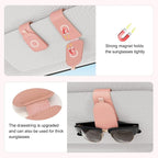 Sunglass Holder for Car Visor, Pink, 2 Packs | Suede Cloth, Magnetic, Organizer for Car Accessories