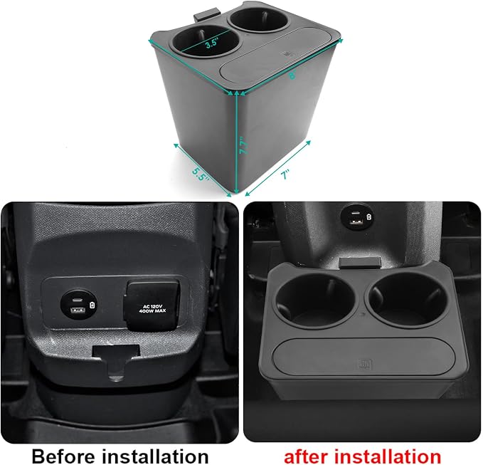 Compatible with 2025 Ford Maverick Trash Can Trash Container with Cupholder, Cup Holder Car Trash Bin Garbage Can for Ford Maverick Accessories 2025 2024 2023 2025