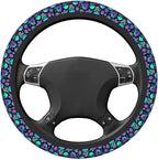 Purple Skull And Flower Auto Car Steering Wheel Cover Universal 15 Inch Neoprene Interior Decor Protection Accessories