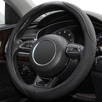 14inch Steering Wheel Cover,Prius,Civic,S,(14-14.25inch)-Black Microfiber Leather Breathable, Anti Slip Car Accessories