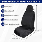 Waterproof Sweating Car Towel Seat Cover for Gym Workout, Running, Swimming, Beach and Hiking, Universal Fit Non-Slip Towel Bucket Seat Protector for Cars SUV Trucks (Black)