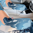 Car Seat Towel Covers with Storage Bag, 63 x 32 Inch Universal Non Slip Waterproof Sweat Protector for Car Truck, Gym Swimming Running, Machine Washable(2 Pack,Yellowstone National Park)