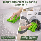 Microfiber Cleaning Cloth Roll - 100 Pack Tear Away Microfiber Paper Towels, Reusable, Washable, Scratch-Free, Kitchen Towels for Car, Home, Kitchen, Glass, Dishes (Neon Green)