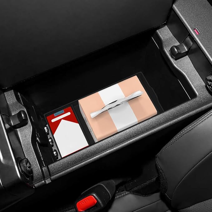 Center Console Bottom Organizer for Toyota RAV4 2026 Central Control Armrest Lower Storage Box Insert Tray Silicone Interior Auto Accessories Black