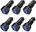 6Pack Fast Charge Dual Port Lighter Plug USB Adapter, 12 Volt USB Outlet for iPhone 15 14 13 12 11 Pro Max 10 SE XR XS X 8 7 Plus 6, iPad, Samsung Galaxy S23 S22 S21 S20 S10 S9