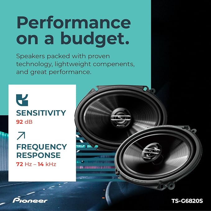 G-Series TS-G6820S 6” x 8” 2-Way Speakers (Pair) – 250W Max, Balanced Sound + Smooth Treble, Great Stock Replacement, High-Efficiency Speaker Designed for OEM Power