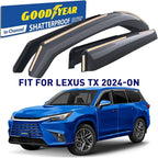Goodyear Shatterproof in-Channel Window Deflectors for Lexus TX 2024-2026, Rain Guards, Window Visors for Cars, Vent Deflector, Car Accessories, 4 pcs - GY008073