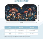 Windshield Sun Shade Mushroom Forest Vintage Moon Car Front Window Sunshade Cover for Truck SUV Blocks UV Rays Automotive Visor Interior Protector 55 x 30 inch