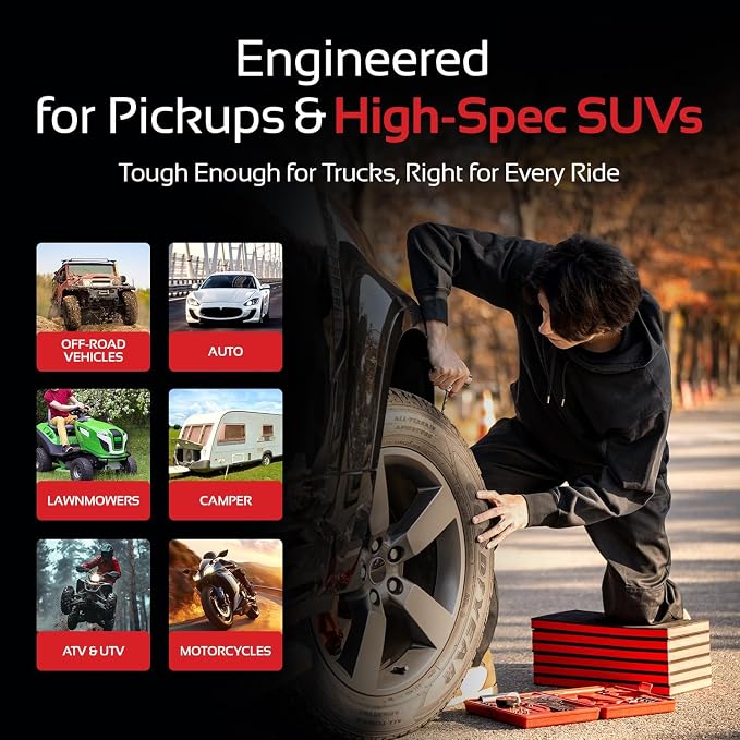 Heavy Duty Tire Plug Kit - 68pcs All-in-One Universal Tire Repair Kit with Plugs, Professional Tools for Tubeless Tyre Flats for Cars, Truck, RV, SUV, ATV, Motorcycle, Tractor, Trailer - GE0001