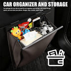 LED Car Trash Can Leak-Proof,Strong Magnetic Fast Closing Car Trash Bin as Cars Organizers and Storage,Cars Garbage Can with Automotive Trashs Bag for Backseat,Console,Door (Brown)