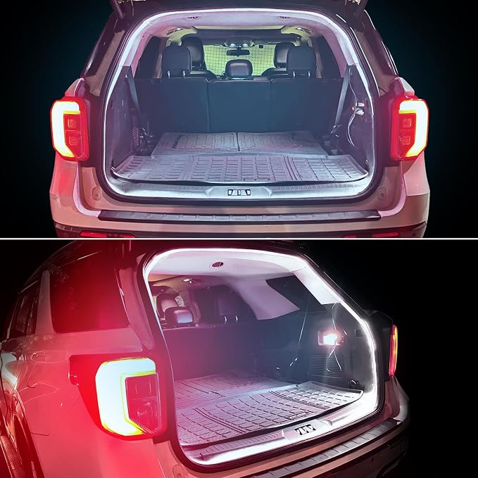 Car LED Strip Lights - Trunk Cargo Ambient Lighting, White 6000K, 118.11 inches Flexible Cuttable LED Light Strip, Easy Install, Waterproof, Universal Fit for Car Trunks, SUVs, and Vans