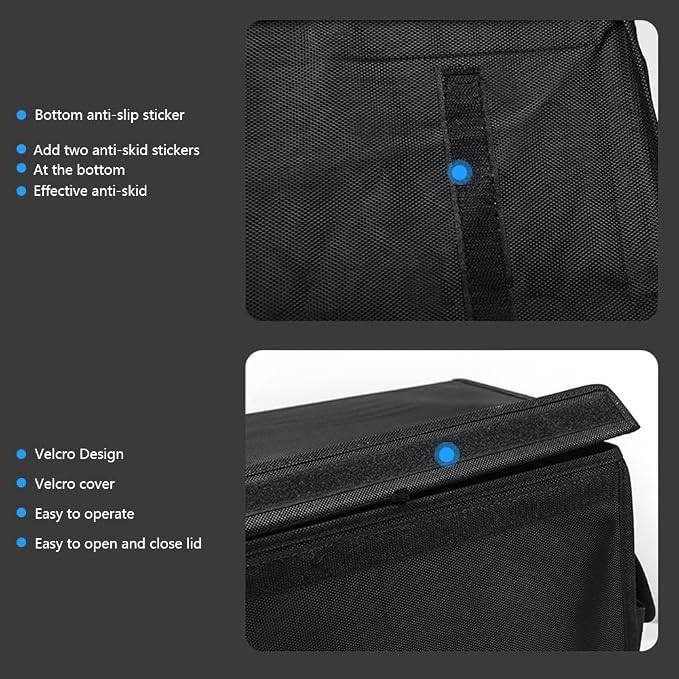 Non-slip Car Organizer, Multi-Use Collapsible Car Storage Box, Portable Auto Cargo Storage Bin for Car SUV Truck, Waterproof Outdoor Camping Picnic Storage Container