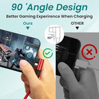 Travel Vacation Essentials Multi Charging Cable, Right Angle 4 in 1 Charging Cable, Long Phone Charger Cords with IP/Type C/Type C/Micro Port, Compatible with Most Cell Phones and More （1Pack 5FT）