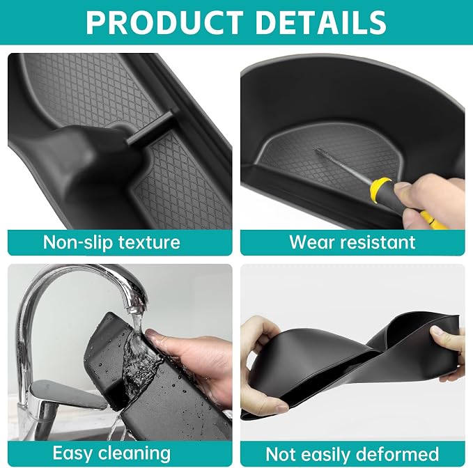 Door Side Storage Box Compatible with 2023 2024 2025 2026 Honda CRV Accessories, Front & Rear 4PCS Door Handle Insert Organizer Tray, TPE Phone Pockets Cup Holder Fit for CRV CR-V Accessories